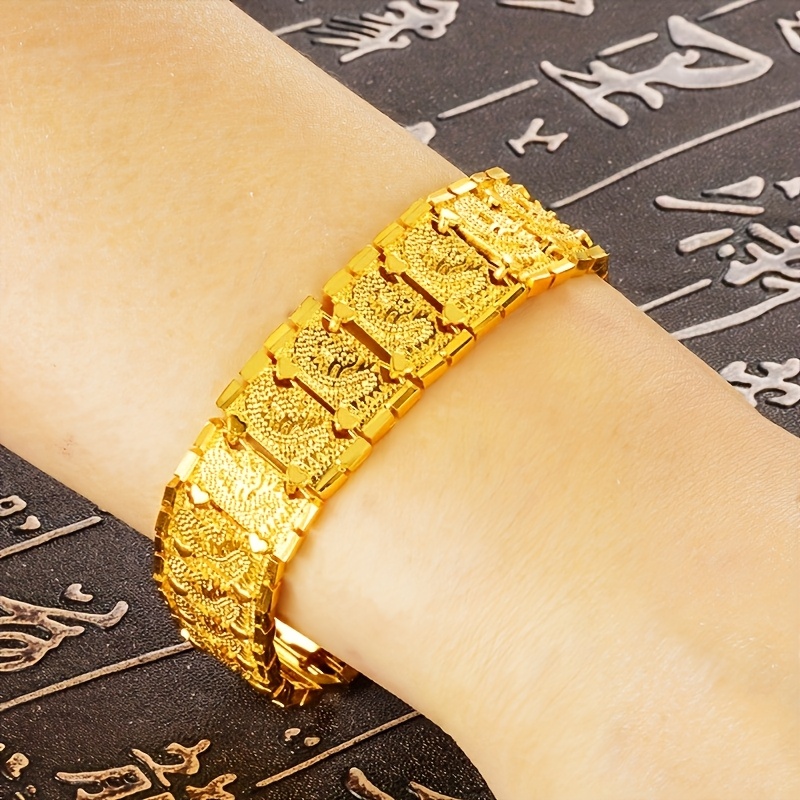 Men's Bold Wide-Band Dragon Bracelet, Trendy Accessory